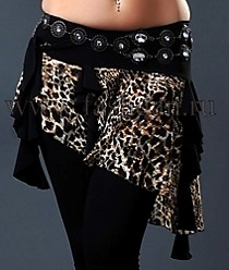юбка "Софи", Чёрный трикотаж, гипюр Леопард