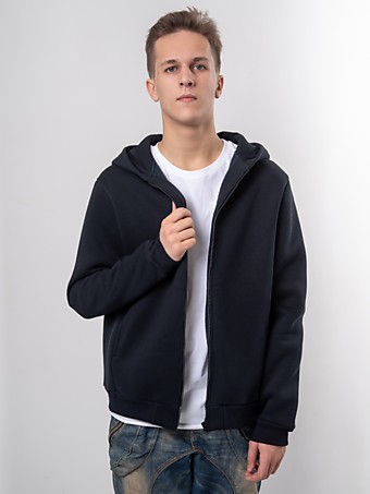худи на молнии темно-синий