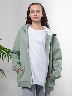 худи на молнии с кантами 